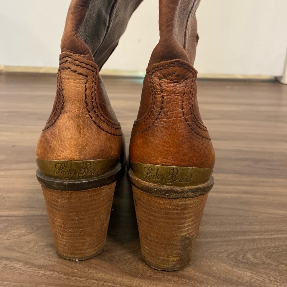 Lucky Brand LK ELLENA Brown Western Heeled Boot - Size 8.5 - Picture 6 of 8